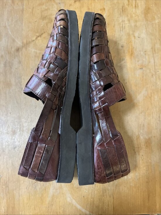 Stacy Adams Men Woven Leather Sandals Brown Size 10.5 Rubber Sole USA Closed Toe main image 4